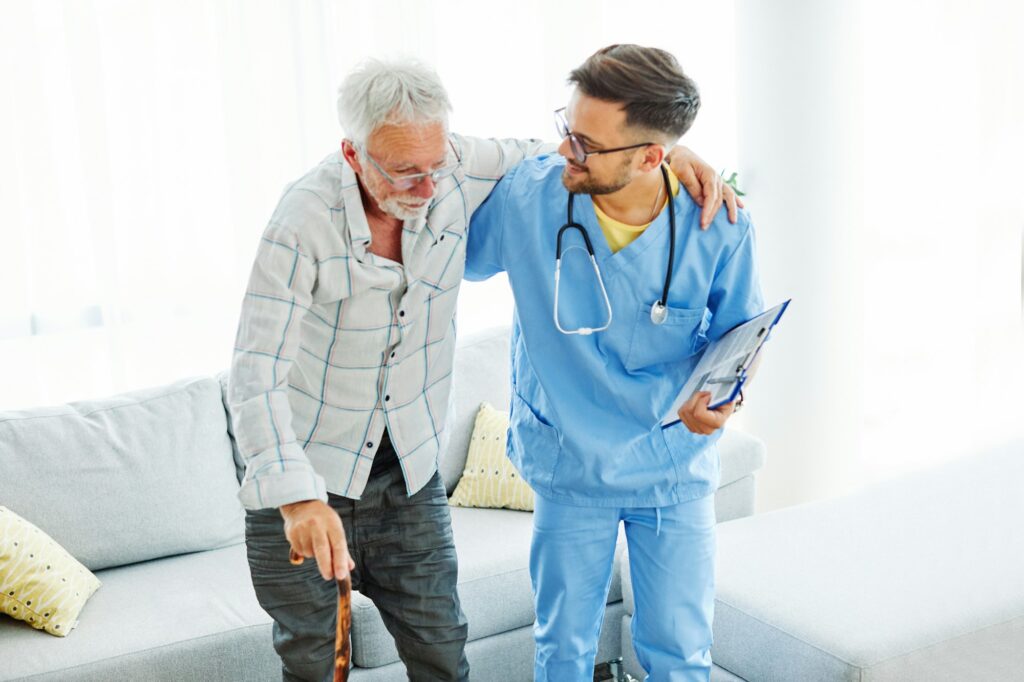 nurse doctor senior care caregiver help assistence retirement home nursing helping holding hug